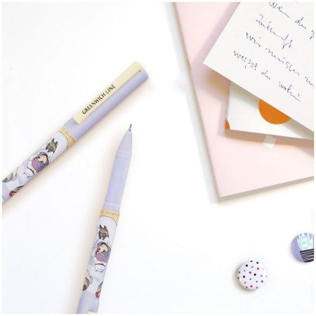 Ручка шариковая Greenwich Line "Cats" синяя, 0.7 мм, игольчатый стержень, грип, софт-тач RE-GL_24913/Pbl_32690