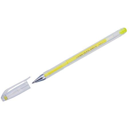 Ручка гелевая Crown "Hi-Jell Color" желтая, 0.7 мм RE-HJR-500H-6