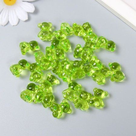 Декор для творчества пластик "Медвежонок" зелёный 25 шт 1.8 x 1.5 x 1 см SIM-9129446