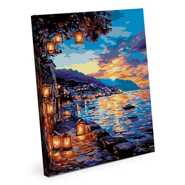 Набор для раскрашивания по номерам (со светодиодами) ФРЕЯ 40 х 30 см "Вечер на берегу моря" PNB/PMDD-394