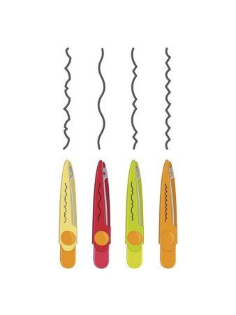 Ножницы фигурные MILAN ZigZag 16 см, с 3 сменными насадками-лезвиями, блистер ML-14930904 Ножницы фигурные MILAN ZigZag 16 см, с 3 сменными насадками-лезвиями, блистер ML-14930904