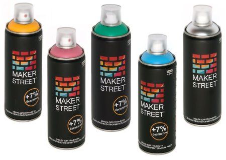 Краска в аэрозольном баллоне MAKERSTREET 400 мл Абрикосовый MS400-107 Краска в аэрозольном баллоне MAKERSTREET 400 мл Абрикосовый MS400-107