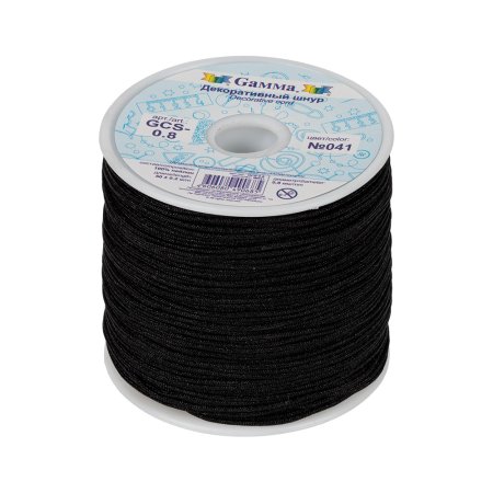 Шнур декоративный GAMMA 0.8 мм 50 ± 0.2 м №041 черный GCS-0.8-041