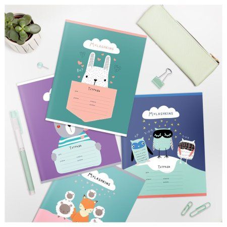 Тетрадь 12л. A5 линия MESHU "Сute animals" RE-MS_50153/1