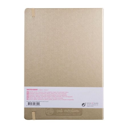 Блокнот для зарисовок ART CREATION 140 г/м2 21 x 29.7 см 80 л, твердая обложка, белое золото (металлик) MP9314143M