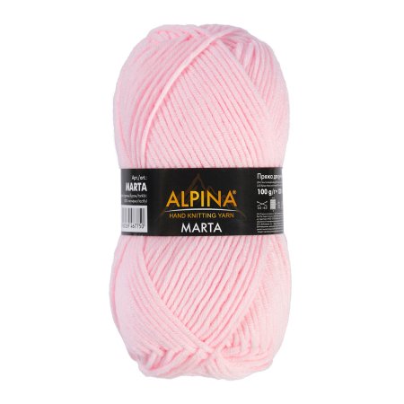 Пряжа ALPINA Marta 100% тактифил 1 х 100 г 120 ± 6 м №018 бл.розовый ALP-MAR-018