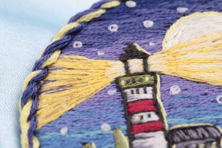 Набор для вышивания PANNA Живая картина. Брошь. Ночной маяк JK-2206