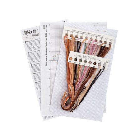 Набор для вышивания KLART "Мать и дитя. Леопарды" 17.5 x 19.5 см 8-506