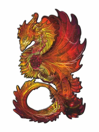 Деревянный пазл "Красный Дракон" МДФ UD-HD20030