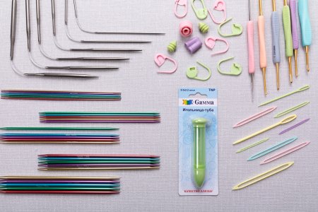 Крючок двухсторонний с прорезиненной ручкой GAMMA алюминий d 5.0 - 6.0 мм 13.5 см в блистере RHD-50-60