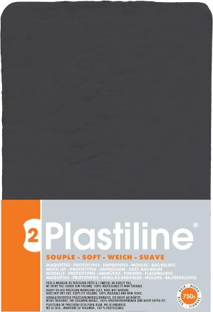 Пластилин скульптурный PLASTILINE 750 г, 50-мягкий, черный RH-7950T