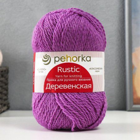 Пряжа Пехорская ПТ "Деревенская" 100% шерсть 1 х 100 г 250 ± 15 м №516 персидская сирень PEH-DER-516
