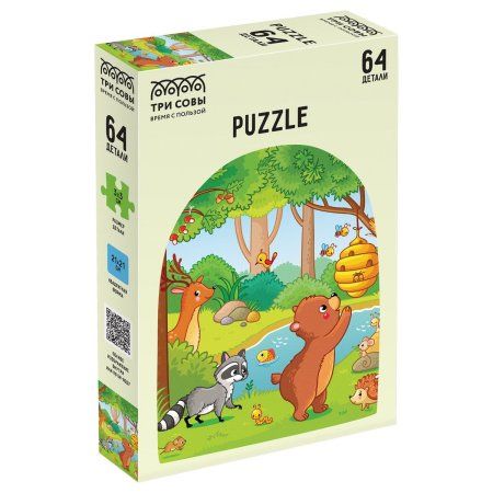 Пазл ТРИ СОВЫ 64 "Лесные приключения" RE-ПК64_54546