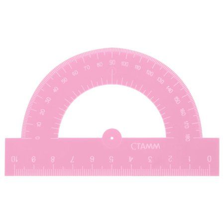 Транспортир 10 см 180° СТАММ пластиковый, отливная шкала, прозрачный, неоновые цвета, ассорти RE-ТР21 Транспортир 10 см 180° СТАММ пластиковый, отливная шкала, прозрачный, неоновые цвета, ассорти RE-ТР21