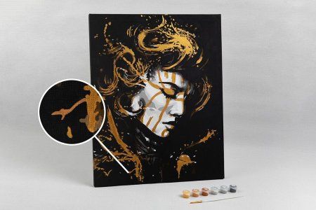 Набор для раскрашивания по номерам (с краской-металлик) ФРЕЯ 50 х 40 см "Воительница тьмы" PNB/PLZ-133