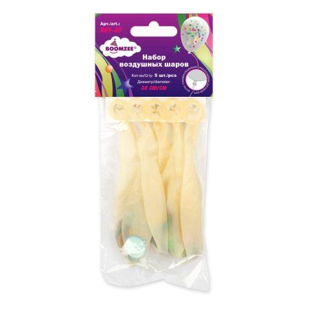 Набор воздушных шаров с конфетти BOOMZEE 5 шт 30 см №01 ассорти BKF-30-01