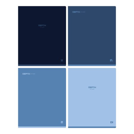 Тетрадь 48л. A5 клетка BG "Monocolor. Blue" soft-touch ламинация RE-Т5ск48_лс_11854