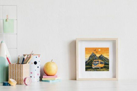 Набор для вышивания KLART "Поездка к закату" 10 x 10 см 8-511