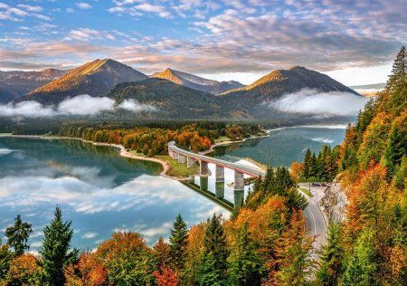 Пазл Castorland 500 Восход солнца над озером Сильвенштайн, Германия B-53353