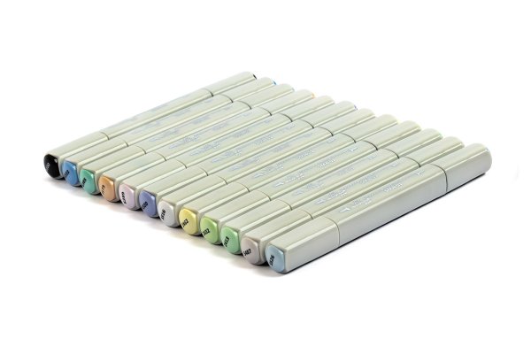 Набор маркеров на спиртовой основе VISTA-ARTISTA Style 01 - Пастельные тона 0.7 мм - 7 мм 12 цв. перо круглое/скошенное SMA-12-01