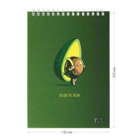 Блокнот А5 60л. MESHU "Avocadreams" на гребне, пластиковая обложка RE-MS_48667