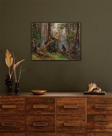 Кристальная (алмазная) мозаика ФРЕЯ на подрамнике "Утро в сосновом лесу. Иван Шишкин" 50 х 40 см GTG-ALPD-225