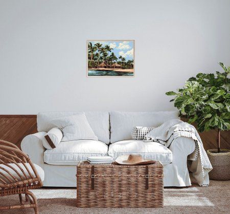 Набор для раскрашивания по номерам (холст на подрамнике) ФРЕЯ 40 х 30 см "Хижины в тропиках" PNB/PM-219