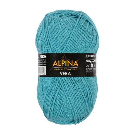 Пряжа ALPINA Vera 55% акрил, 45% хлопок 1 х 100 г 280 ± 15 м №48 бирюзовый ALP-VER-48