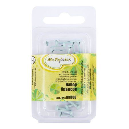 Набор брадсов Mr.Painter 4.5 x 12 мм 30 шт 10 Голубой BRD08-10 Набор брадсов Mr.Painter 4.5 x 12 мм 30 шт 10 Голубой BRD08-10