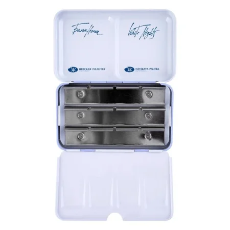 Пенал для акварели на 12 кювет с палитрой БЕЛЫЕ НОЧИ металл, светло-голубой NP-2011301444