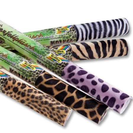 Плюш на клеевой основе FOLIA Animal Fur 50 x 70 см, 1 рулон, принт Жираф FL-55512