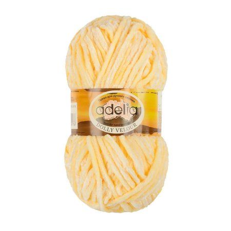 Пряжа ADELIA Dolly Velour 100% микрополиэстер 1 х 100 г 93 ± 6 м №08 св.жёлтый ADE-DOL-VEL-08