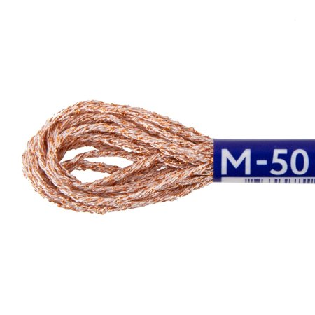 Нитки для вышивания GAMMA мулине NM металлик 6 м белый/золотистый MG-NM-50