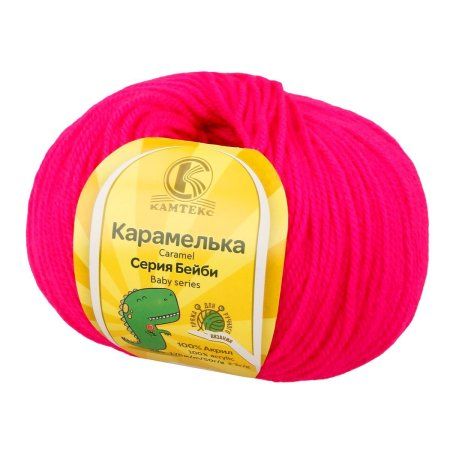 Пряжа Камтекс КТ "Карамелька" 100% акрил 1 х 50 г 175 м 224 неон KAM-CAR-224