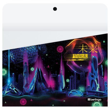 Папка-конверт на кнопке A4 Berlingo "Futureal" 330 мкм, с рисунком RE-EFb_A4S12