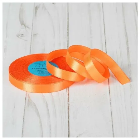 Лента атласная GAMMA 12 мм (1/2") 33 м ± 2 м №023 оранжевый LEN-12-023