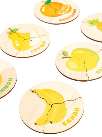 Деревянный пазл Десятое королевство "Фрукты" 6 элементов KOR-04551