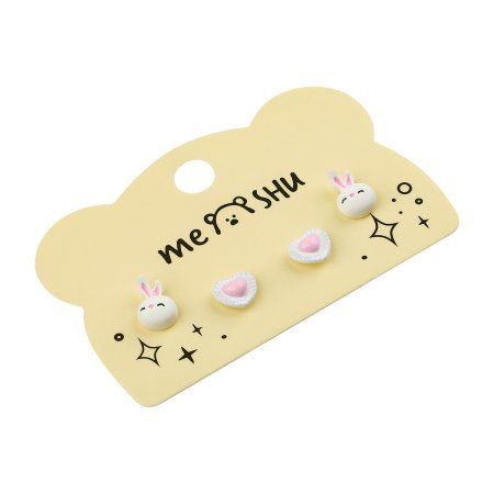 Серьги MESHU "Cuteness" бижутерия, 2 пары, европодвес RE-MS_60700