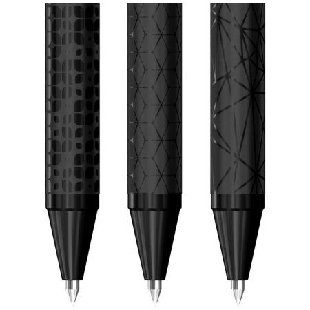 Ручка шариковая автоматическая Berlingo "DoubleBlack" синяя, 0.7 мм, игольчатый стержень RE-CBm_07010