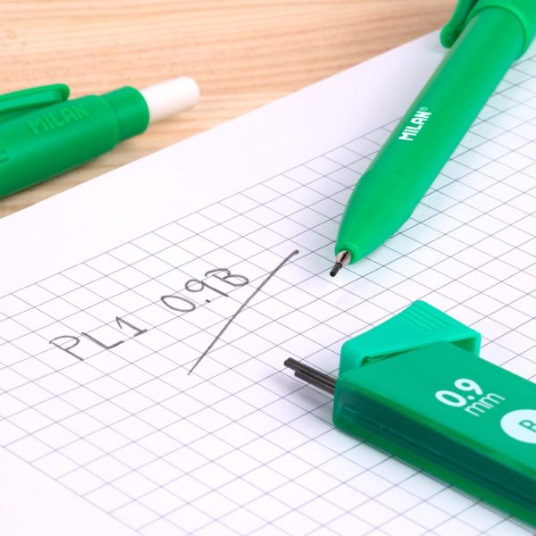 Карандаш механический MILAN PL1 0.9 мм, B с ластиком, зелёный ML-185012920