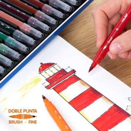 Набор фломастеров MILAN двусторонние (перо круглое+кисть) 24 цв, метал.пенал ML-6161624 Набор фломастеров MILAN двусторонние (перо круглое+кисть) 24 цв, метал.пенал ML-6161624