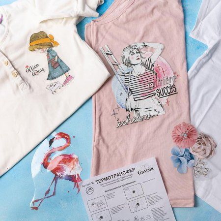 Термотрансфер GAMMA №02 1 шт 13.4 x 13 см "Девочка с котенком" M-211