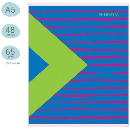 Тетрадь предметная 48л. MESHU "Bright splash" - Литература, матовая ламинация, выборочный УФ-лак RE-MS_42565