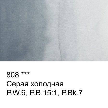 Краска акварель VISTA-ARTISTA Studio кювета 2.5 мл 1 шт 808 серая холодная VAW-808