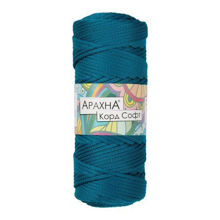 Пряжа ARACHNA Cord Soft 100% полиэфир 1 x 230 ± 10 г 100 ± 5 м №173 морская волна ARA-COR-S-173