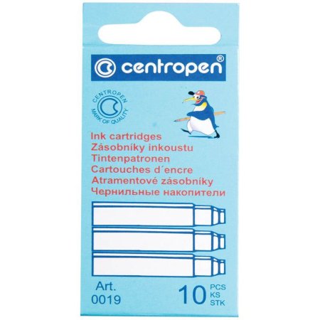 Картриджи чернильные Centropen синие 10 шт RE-1 0019 1001/1 00191002