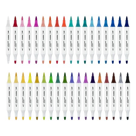 Маркеры акриловые ГАММА "Классические", 36 цв., двусторонние кисть и пуля, пластик.бокс RE-15062025_36