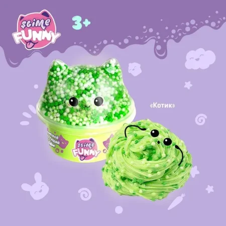 Слайм с вложениями "Funny Slime" котенок AS-SLM070