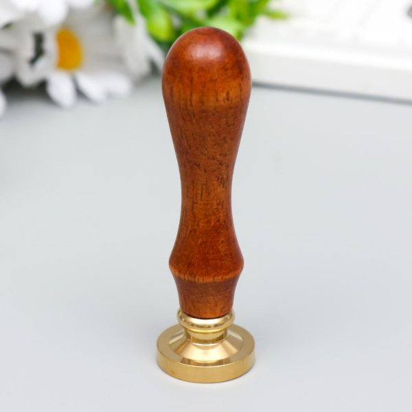 Печать для сургуча с деревянной ручкой "Королевская роза" 9 х 2.5 х 2.5 см SIM-5278980