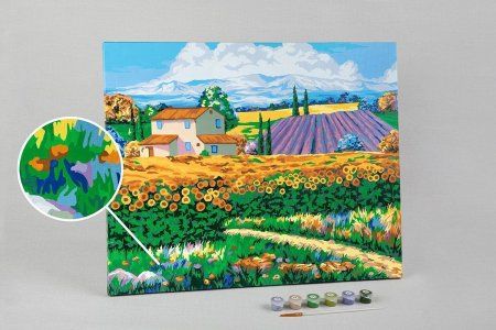 Набор для раскрашивания по номерам (холст на подрамнике) ФРЕЯ 50 х 40 см "В цветущих полях" PNB/PL-136